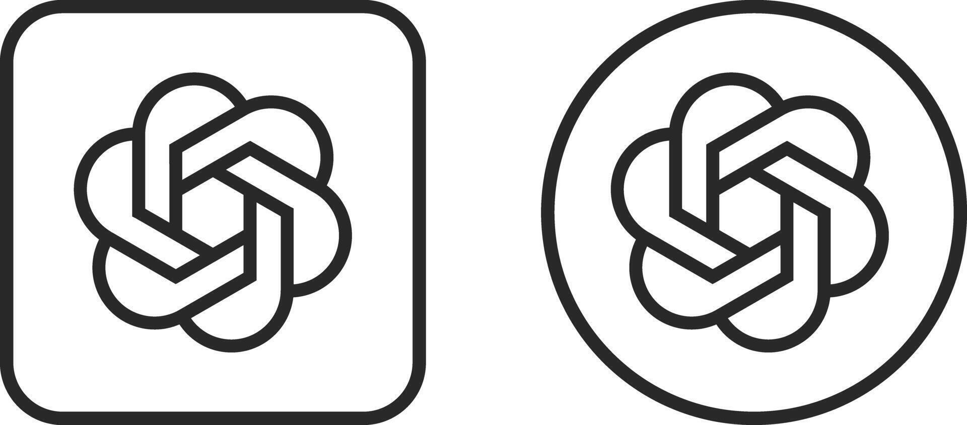 ChatGPT Logo Icon Set. Conversational AI and Chatbot Symbols for AI Messaging App, Virtual Chat Service and OpenAI Interaction Sign vector