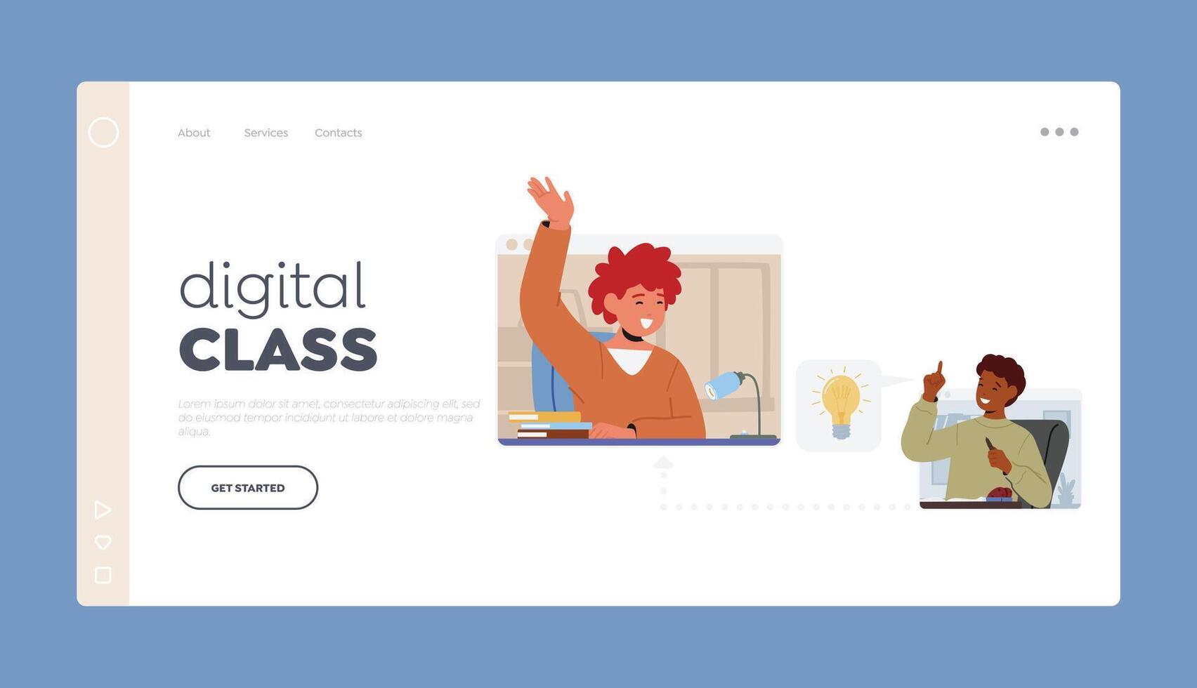 Kids Studying Remotely, Children Learn at Home School, Web E-learning, Knowledge vector