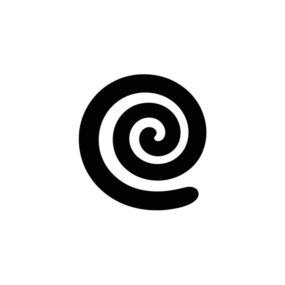 Abstract Black Swirl Design with Curved Lines, Element on White Background vector