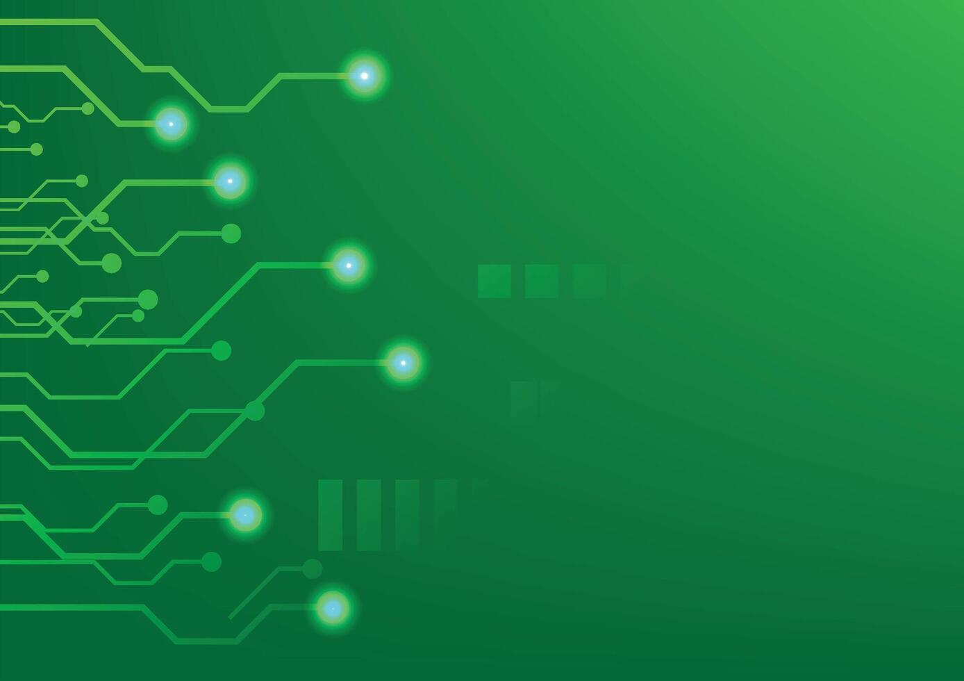 Abstract Green Technology Background with Circuit Design Elements vector