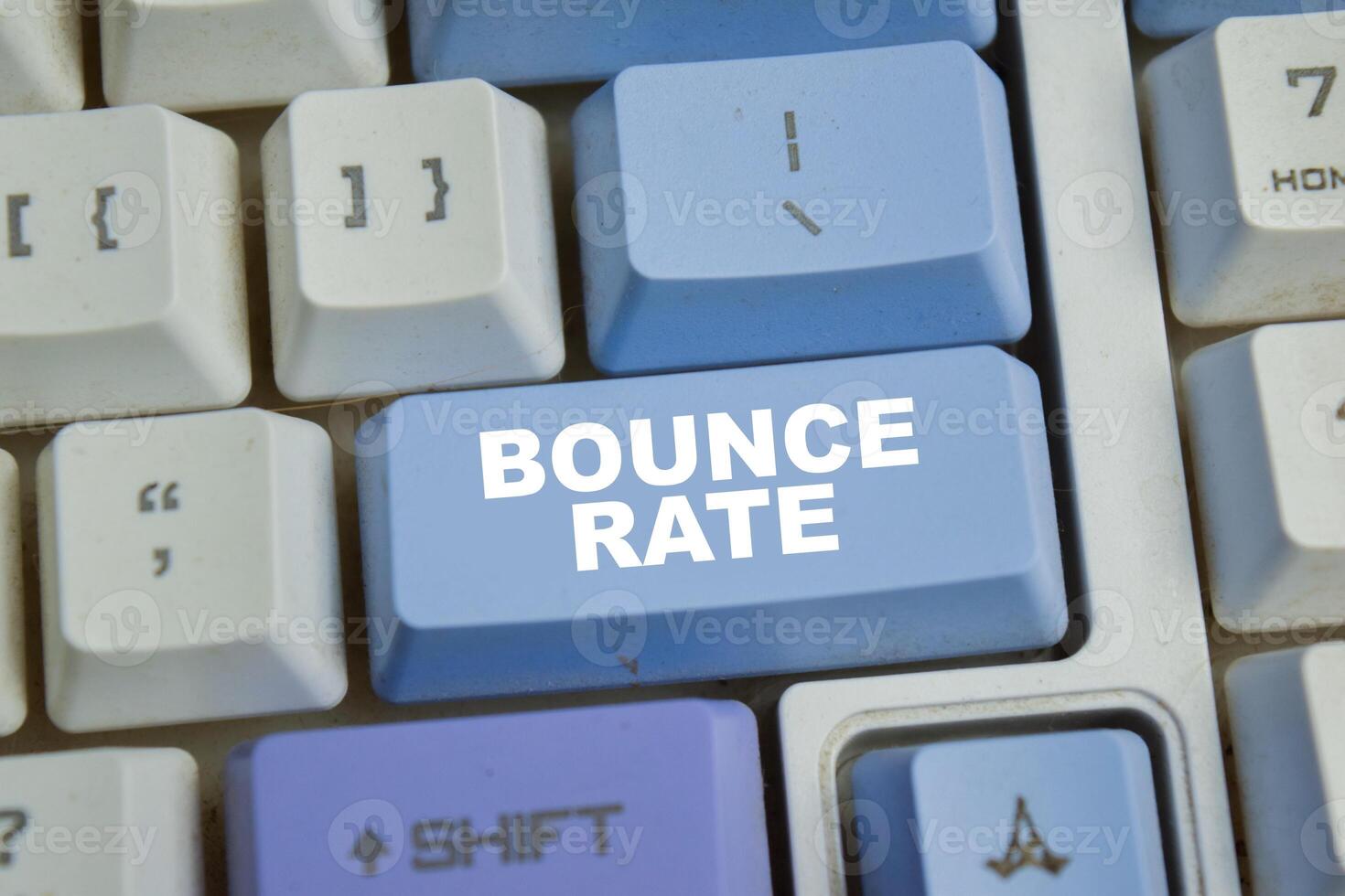 Bounce rate is an internet marketing term used in web traffic analysis button on the keyboard photo