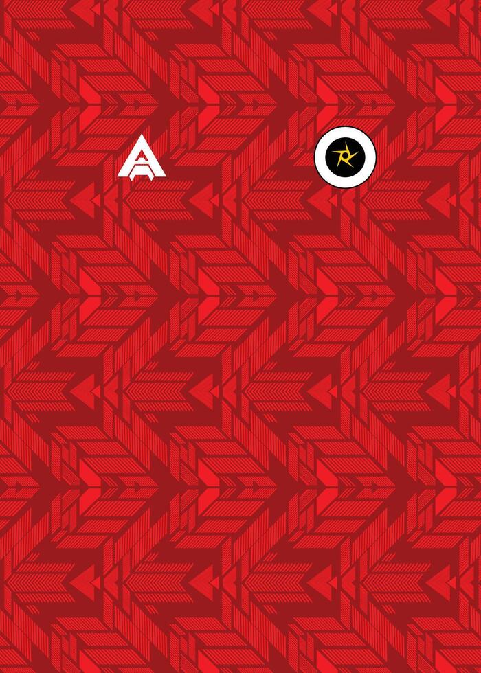 Modern red Interlocking Geometric Abstract Jersey Pattern vector
