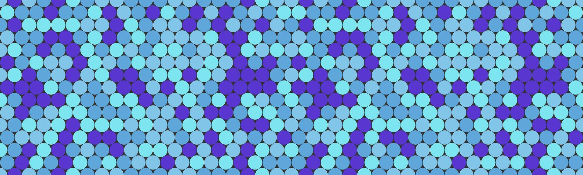 Abstract seamless pattern of overlapping circles in shades of blue and purple. Perfect for backgrounds, textiles, or website design. Evokes feelings of calm and connection. vector