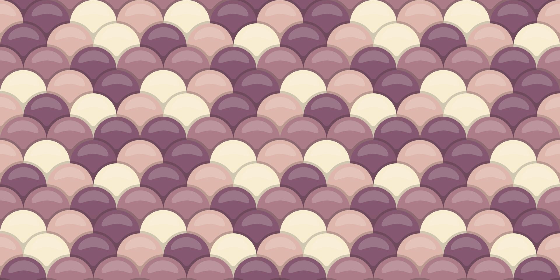Elegant seamless pattern of overlapping scales in soft purple and cream tones. Perfect for fashion, textile design, or as a sophisticated background. Evokes a sense of calm and luxury. vector