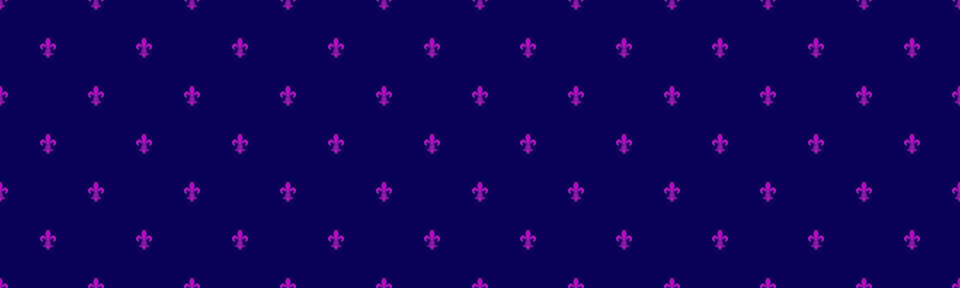 Abstract geometric pattern featuring a repeating motif of stylized purple arrows on a deep blue background. Perfect for website banners, textiles, or as a subtle yet striking design element. vector