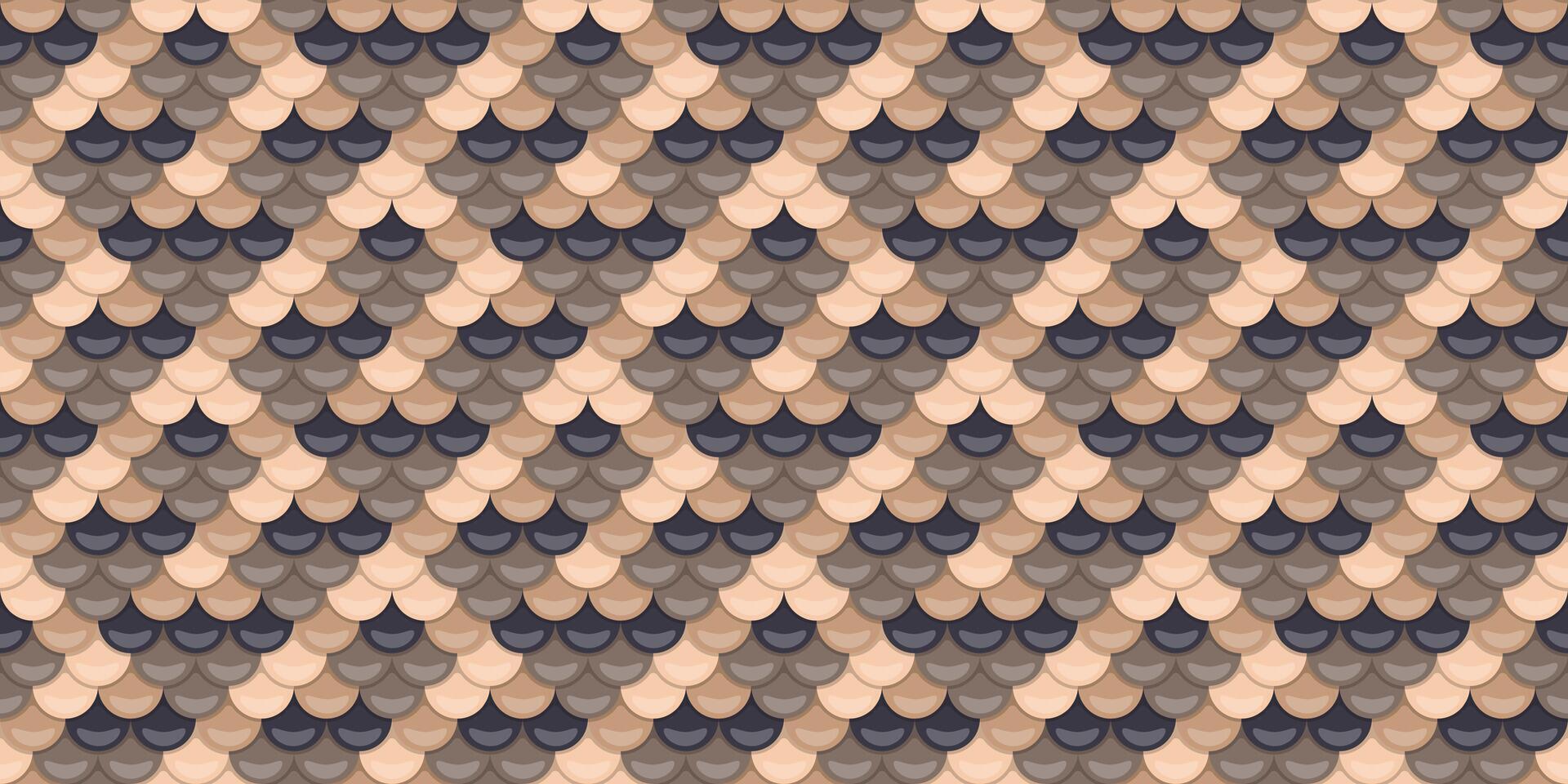 Abstract seamless pattern of overlapping scales in neutral earth tones. Elegant and sophisticated design perfect for backgrounds, textures, or fashion prints. vector