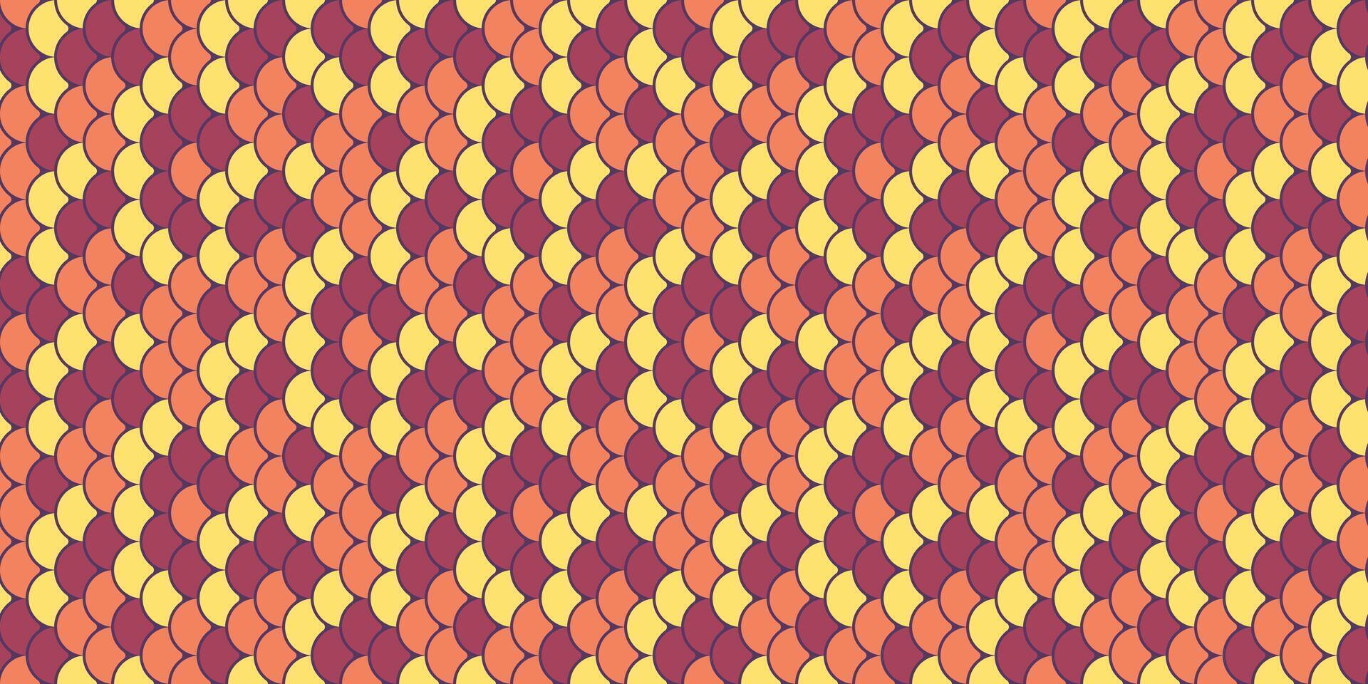 Warmtoned abstract geometric pattern. Interlocking scales create a vibrant, textured design perfect for backgrounds, textiles, or website design. vector