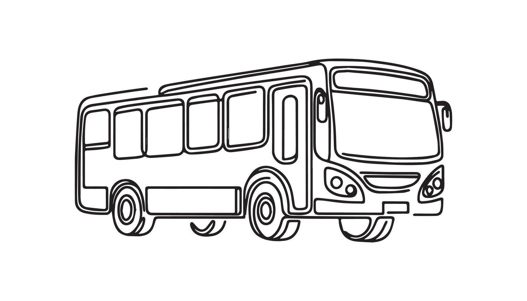 a line continuous of a bus on a white background vector