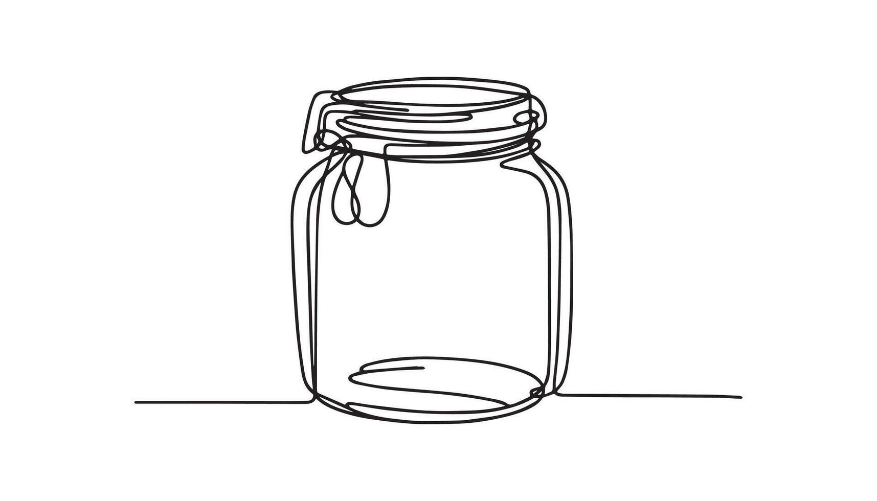 a line continuous of a jar with a lid vector
