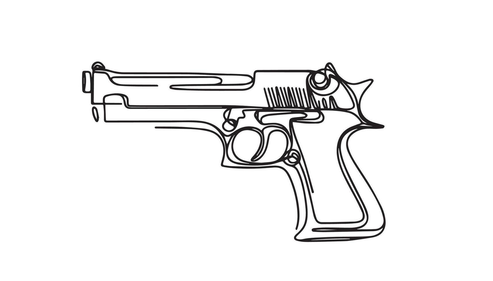a Continuous of a gun on a white background vector