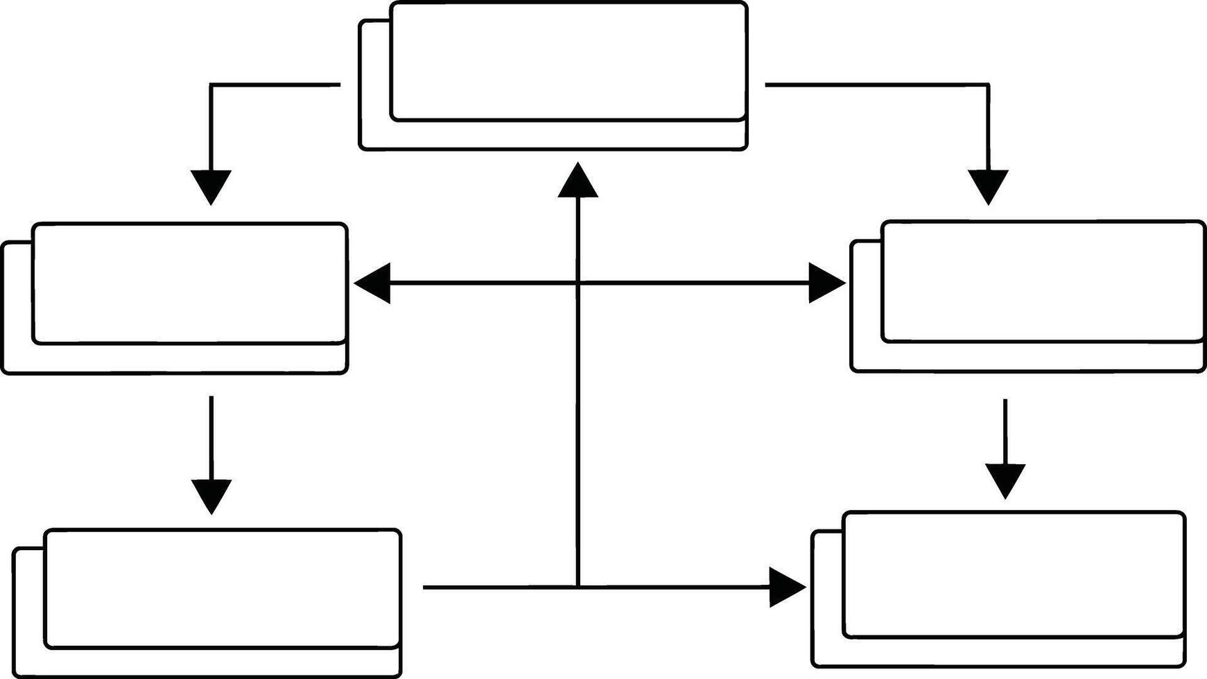 interconectado rectángulos diagramación proceso o red fluir vector