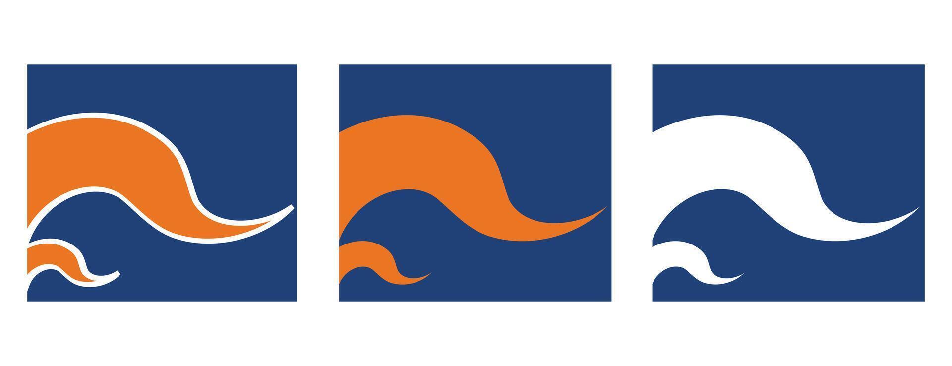 Abstract Flowing Wave Graphic in Square Container vector