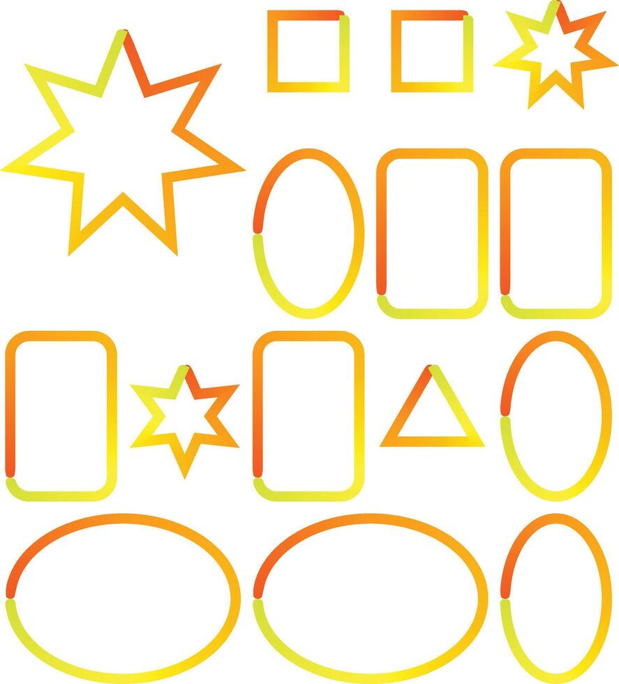 Abstract vibrant gradient geometric shapes elements design kit vector