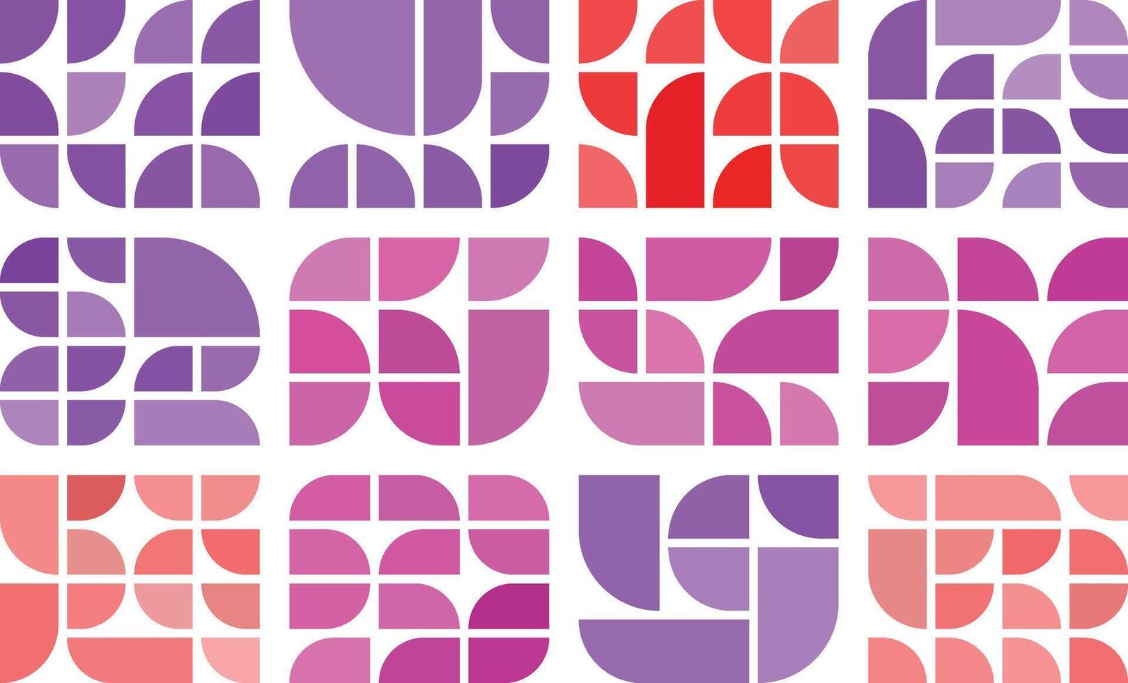 Quarter circle pie bento grid shapes for creative layout projects vector