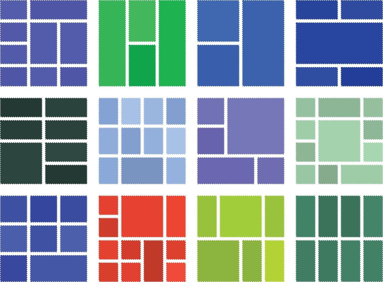 wavy style bento grid templates for modern design projects vector