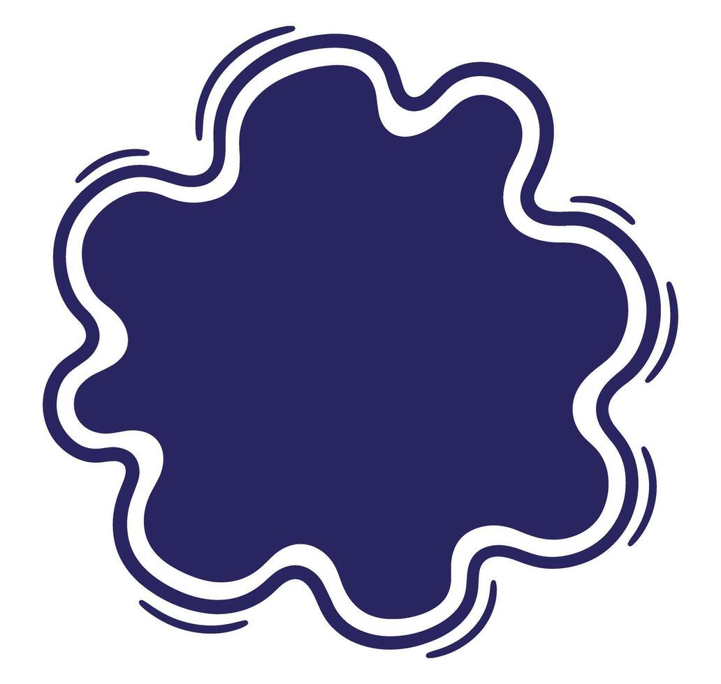 Abstract navy blue and white blob shape perfect for design elements and backgrounds for graphics. vector