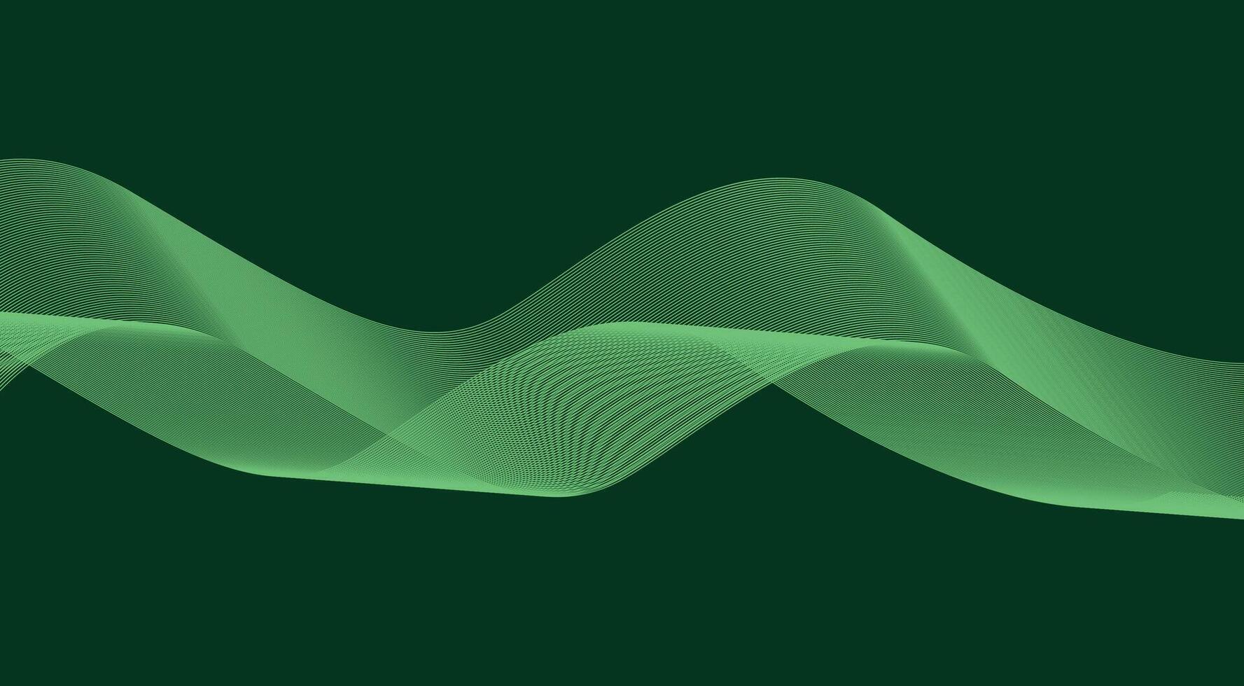 Blend Wavy Lines Curved Background Green Cyan Abstract Design vector