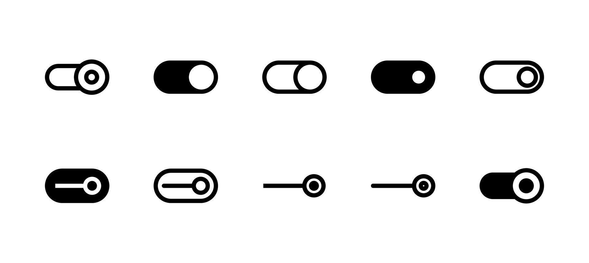 Toggle on Icon Set Line and Solid style for Inactive State vector