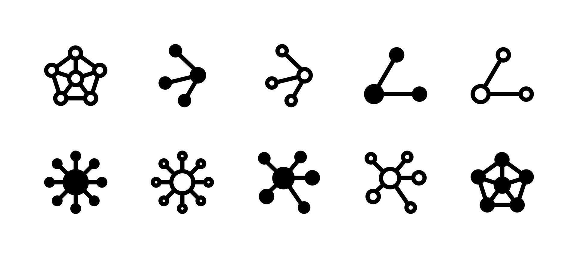 Network Icon Set Line and Solid style for System Connectivity vector