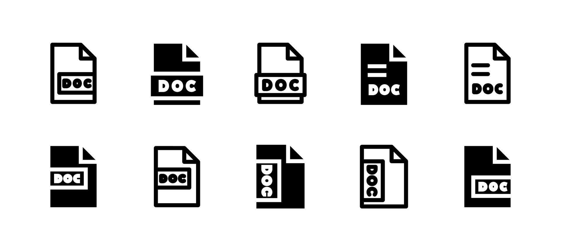 Document Icon Set Line and Solid style for File Management vector