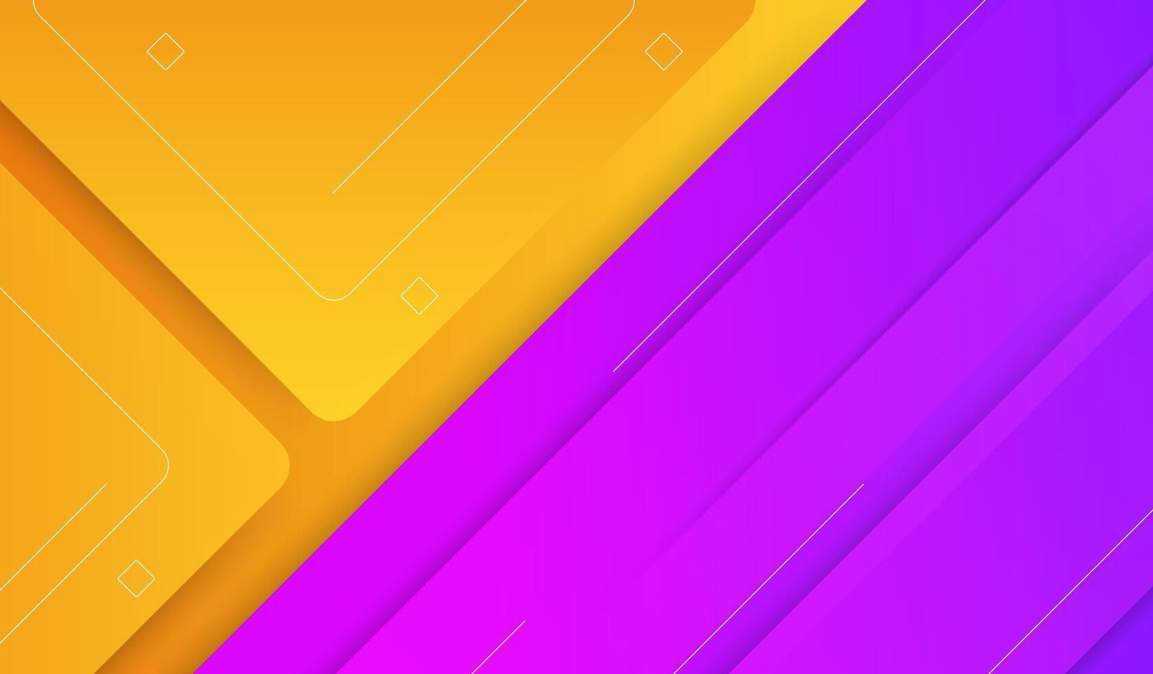 Yellow and purple abstract background with intersecting geometric shapes. vector