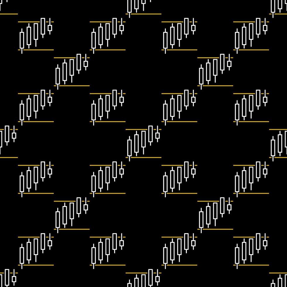 Stock Market Trading Analysis Candlestick Chart in Range seamless pattern in outline style vector