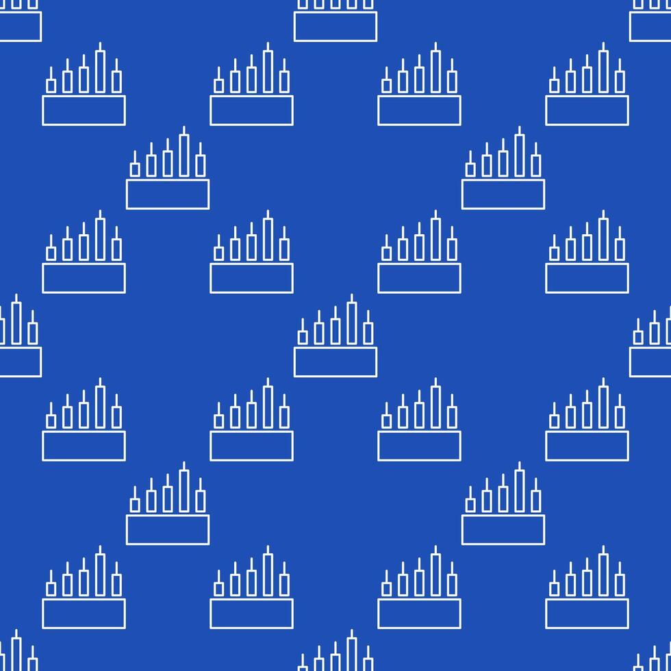 Candlestick Chart Trading Analysis seamless pattern in outline style vector