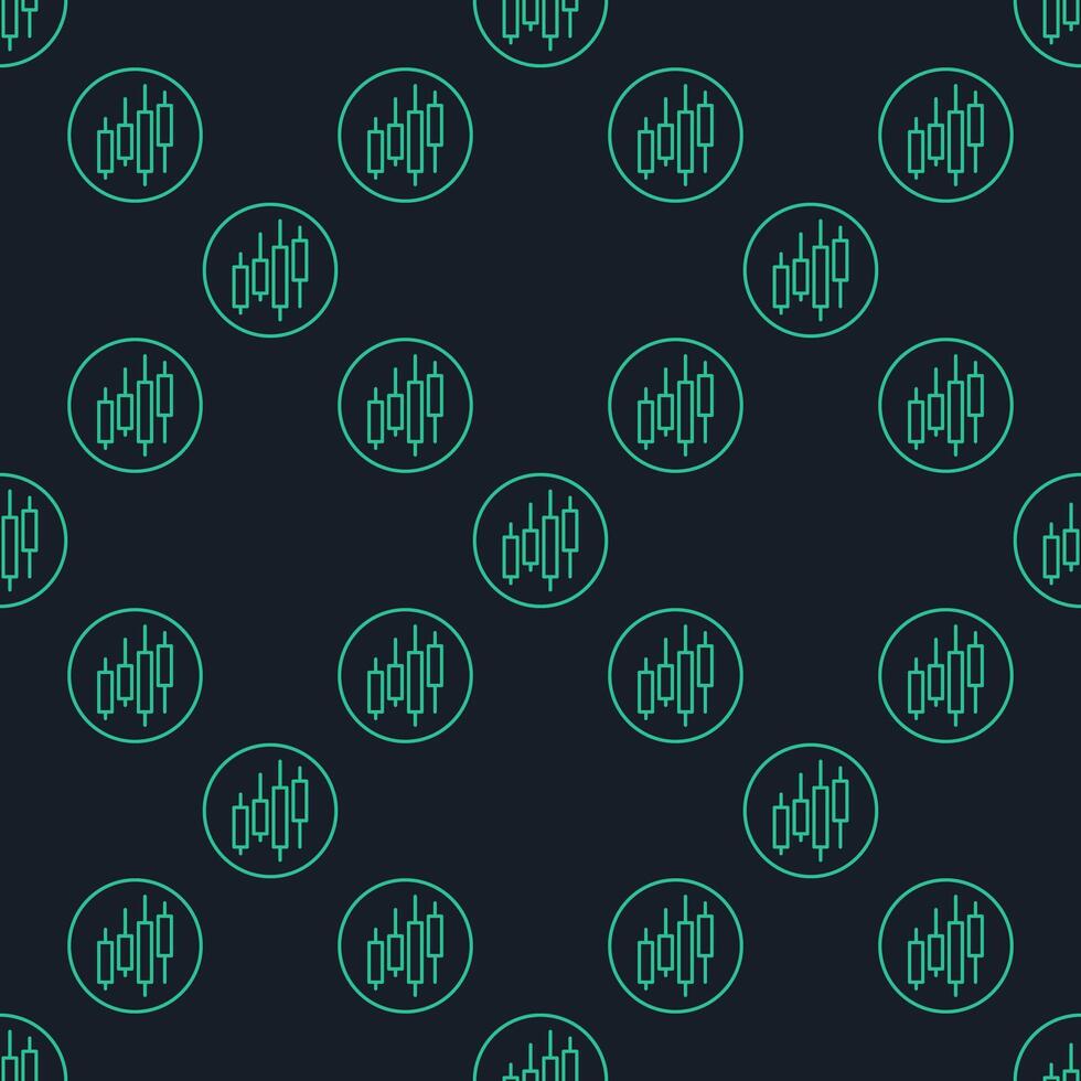 Trading Chart in Circle Trading and Investment seamless pattern vector