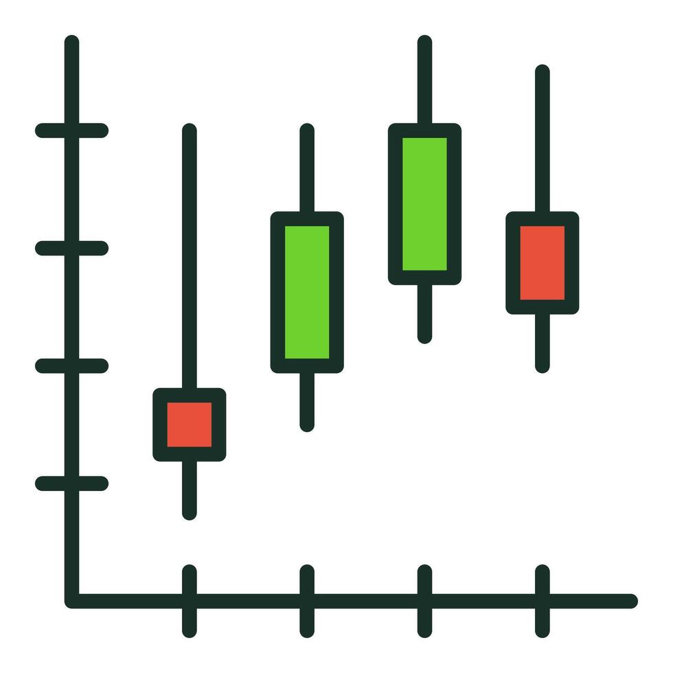 Stock Chart colored minimal icon or design element vector