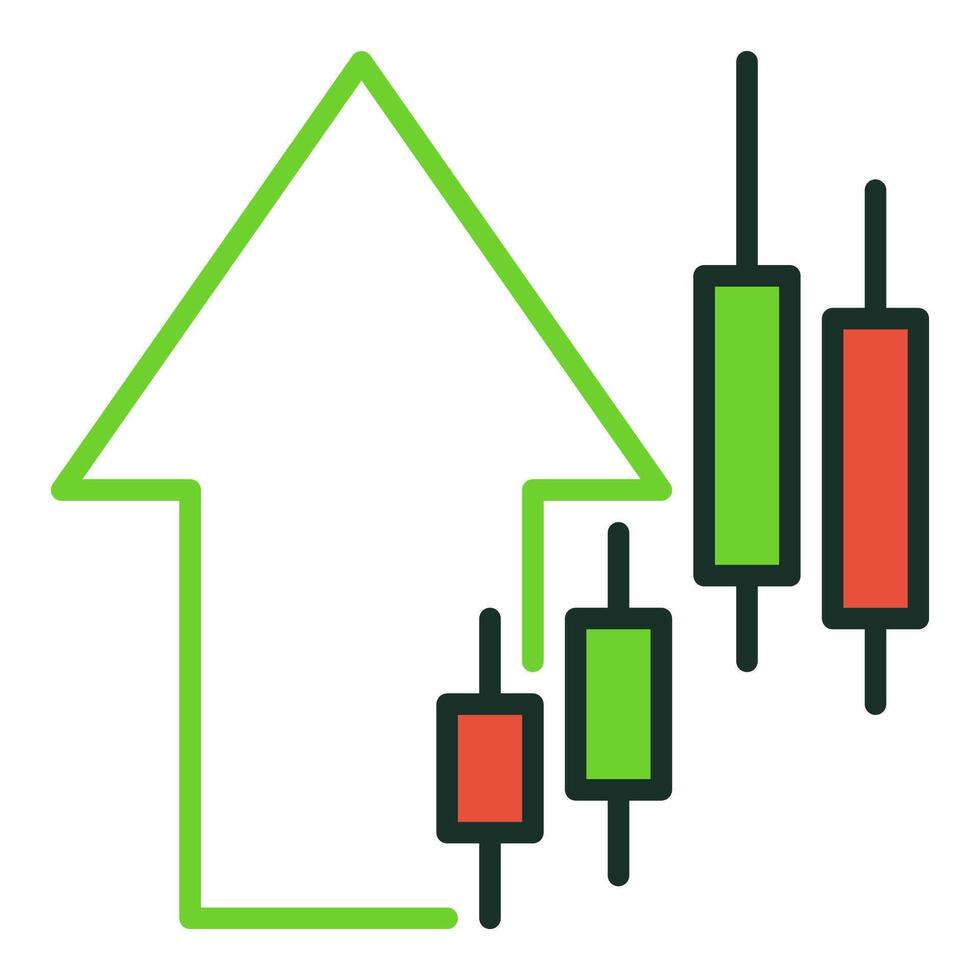 candelero gráfico y flecha candelero gráfico de colores icono o diseño elemento vector