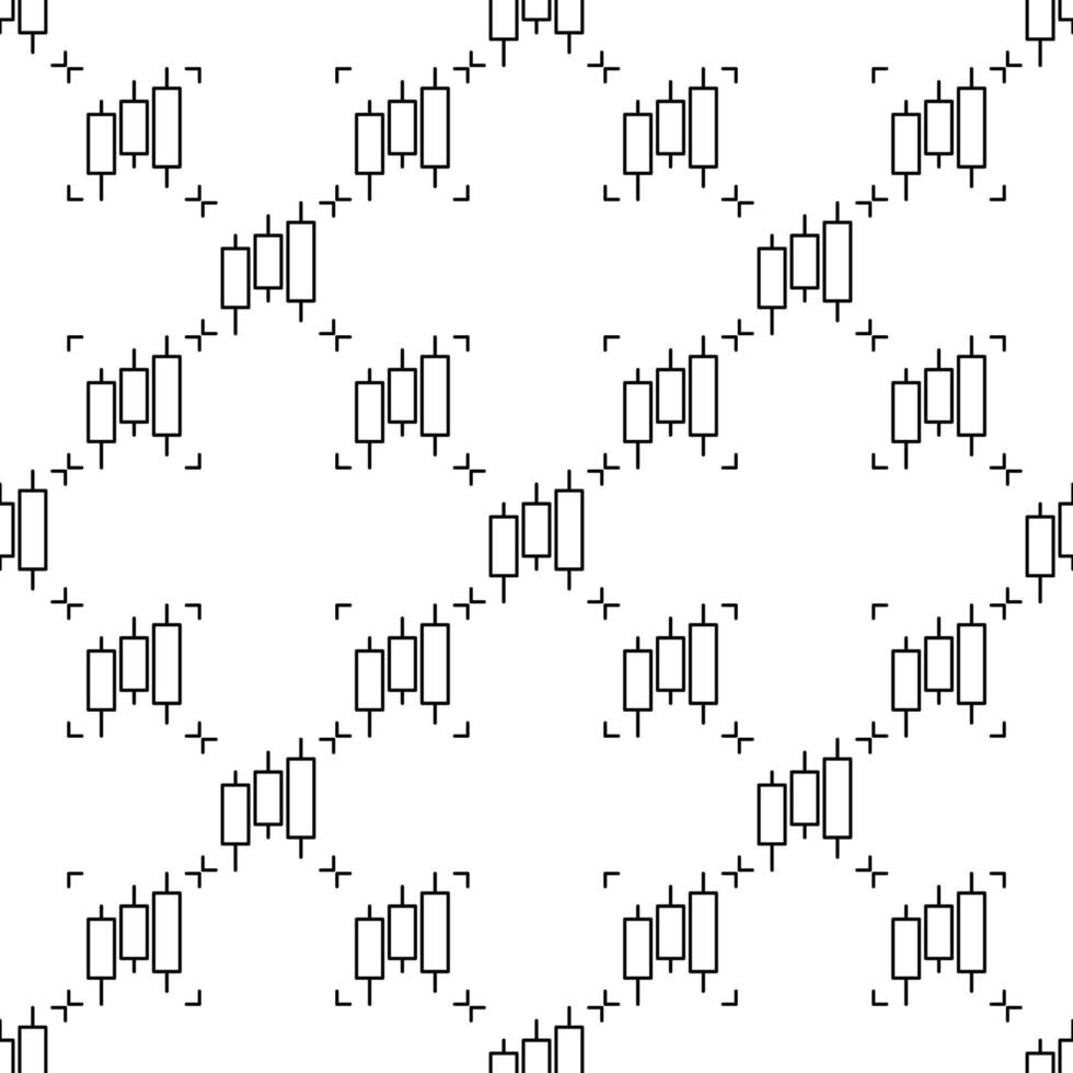 precio gráfico con Tres velas comercio y inversión mínimo lineal sin costura modelo vector