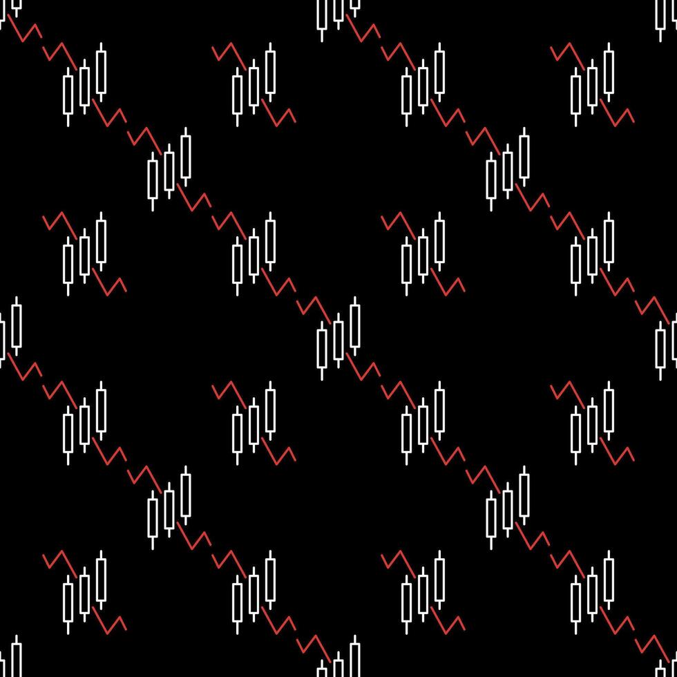 Price Chart with three candles Trading and Investment linear seamless pattern vector