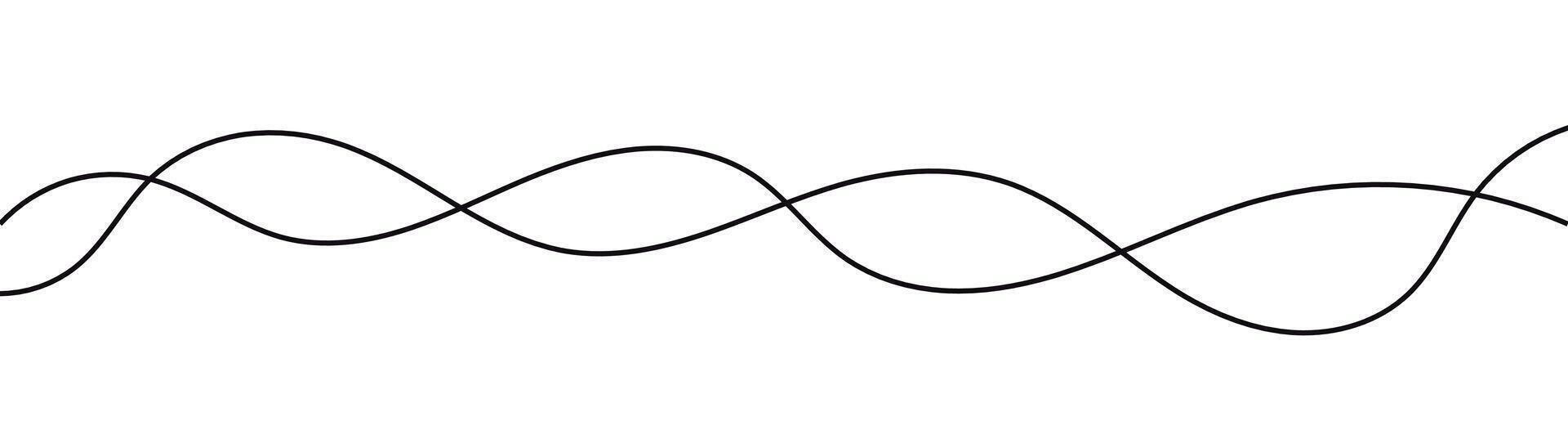 Thin wavy lines. Two thin wavy and curved lines. vector