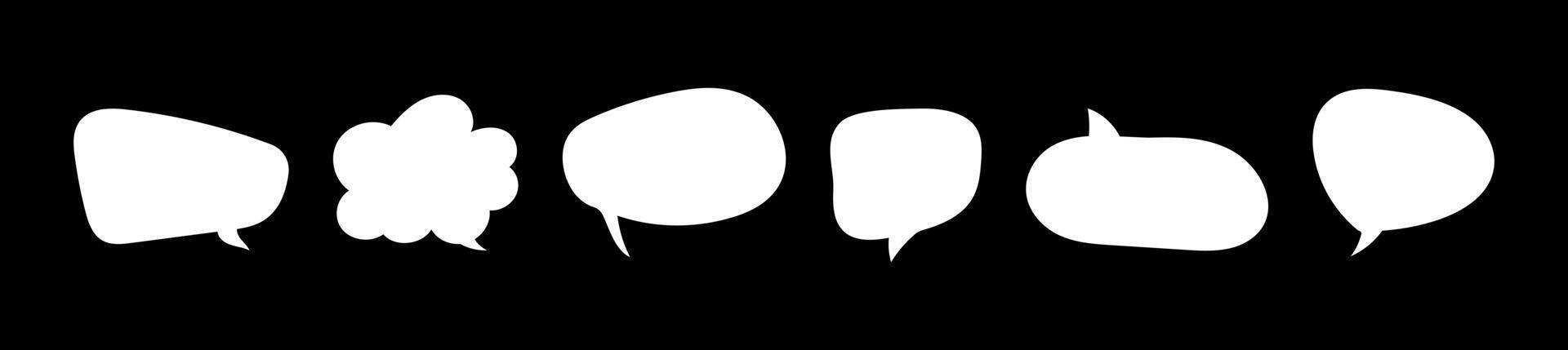 Speech bubbles for text. Message balloons, stickers, social media chat box. Doodle style forms. Chatting minimal template, symbol, icons. Information, idea, speak sign, quote mockups, dialogue frames. vector