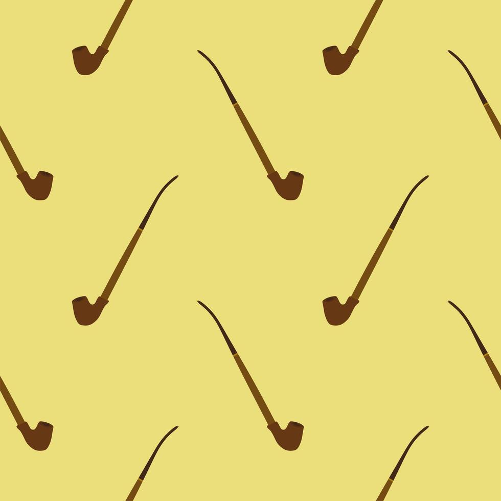 Smoking pipe seamless pattern. Seamless pattern with smoking tube. Stylized smoking pipe pattern, vector
