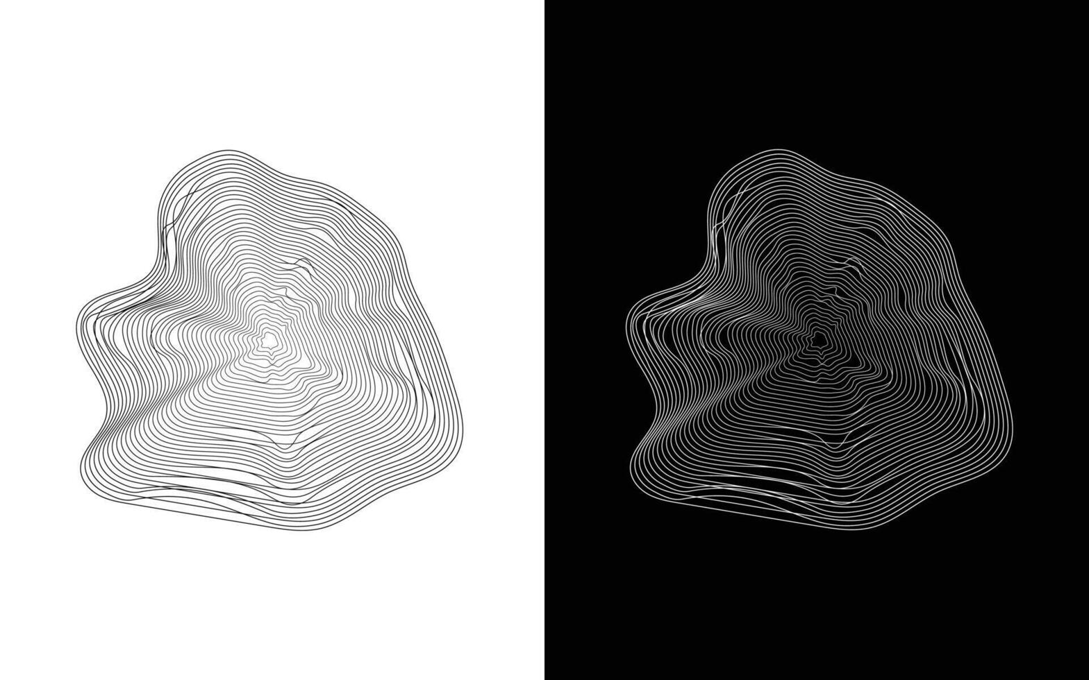 Two different images of a wave pattern vector