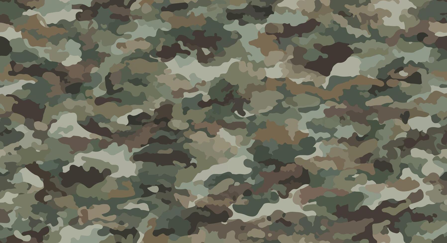 Soft forest green and brown hunting camouflage fabric print, Unique hand painted style army pattern for apparel and design vector