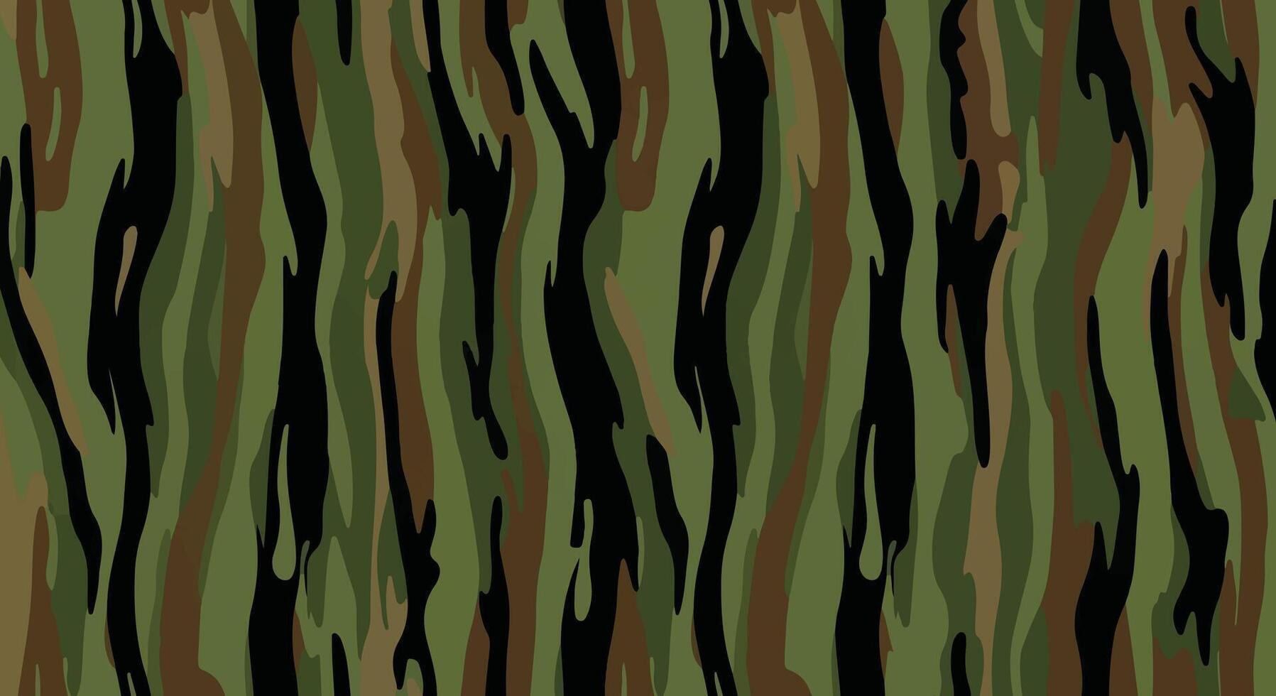 Jungle green and black flowing stripes camo background, Tiger stripe camouflage pattern, Army uniform stripe camouflage texture for design vector