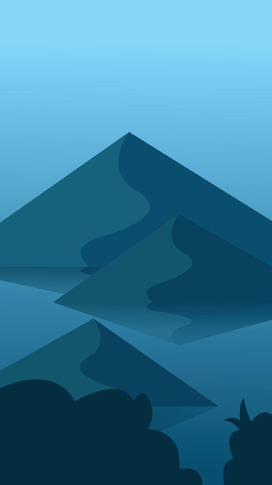 simple vertical background with mountain themes vector