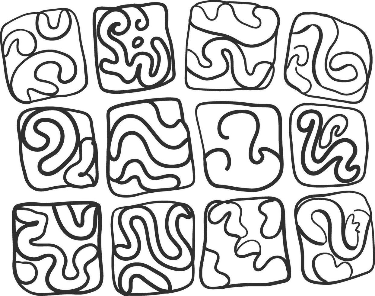 Abstract shapes on square background pattern design concept art vector