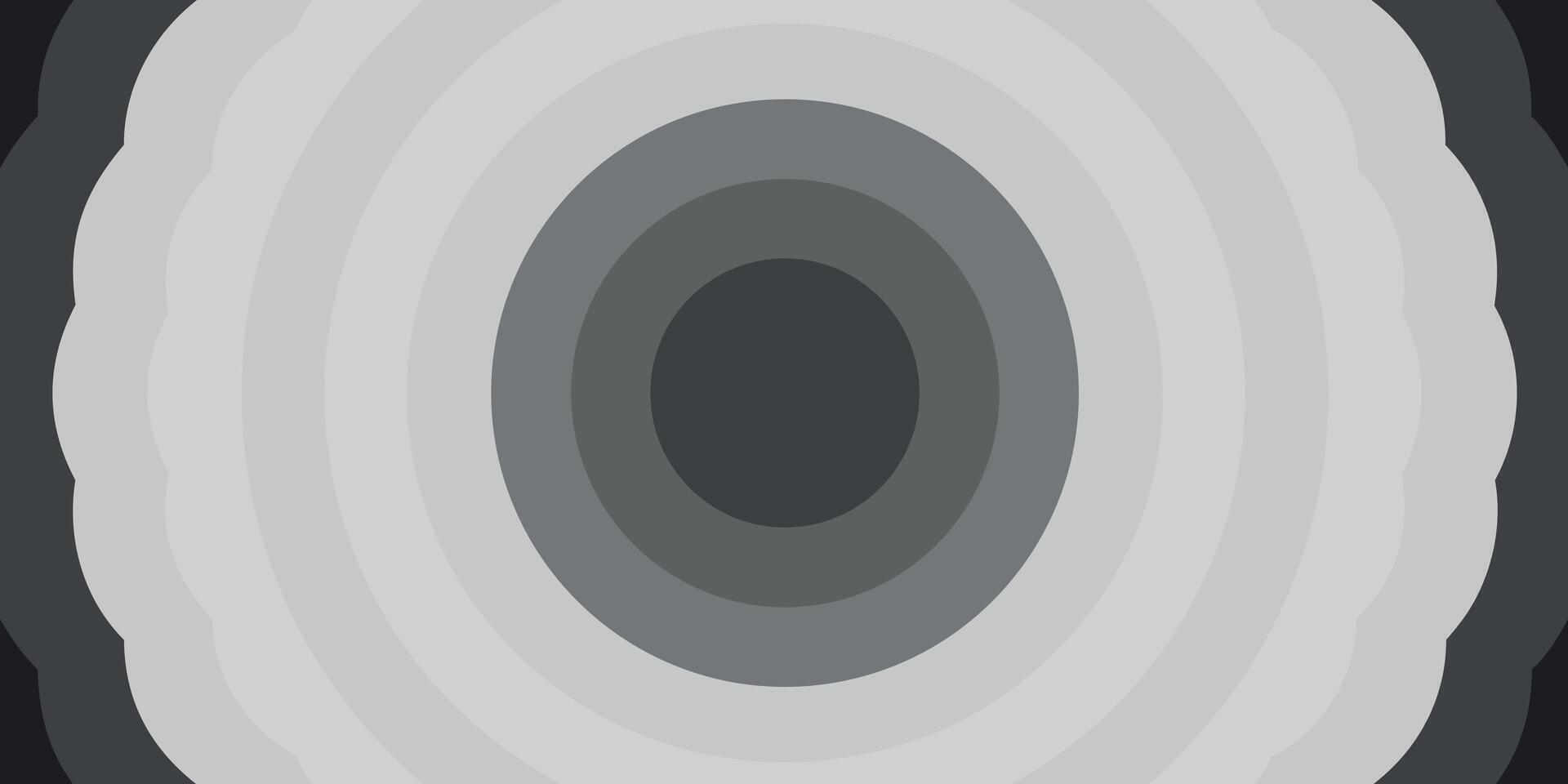 Concentric oval shapes in grayscale create an abstract futuristic tunnel or eye effect vector