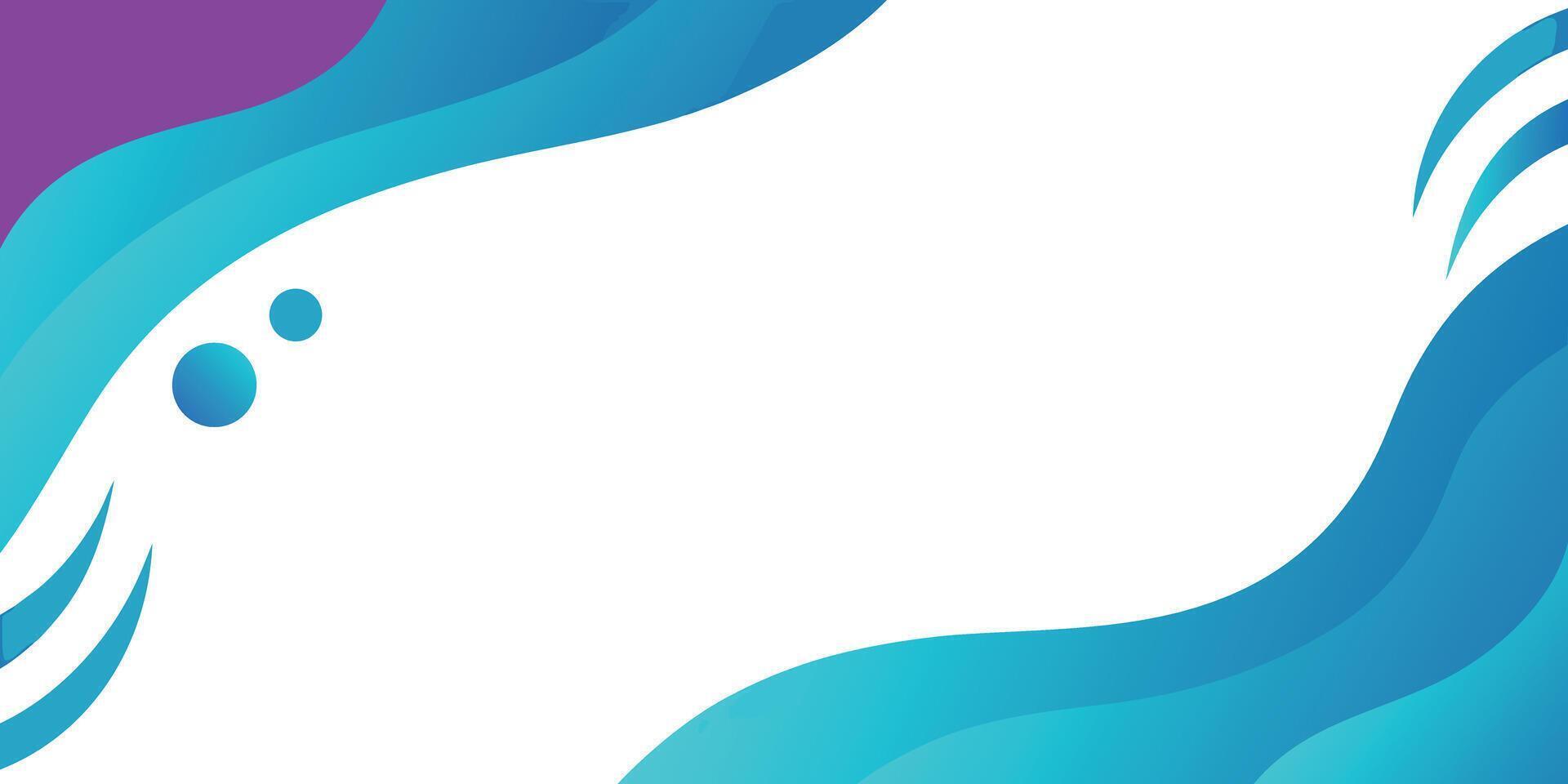 Abstract flowing waves of blue and purple gradient with white space for text vector