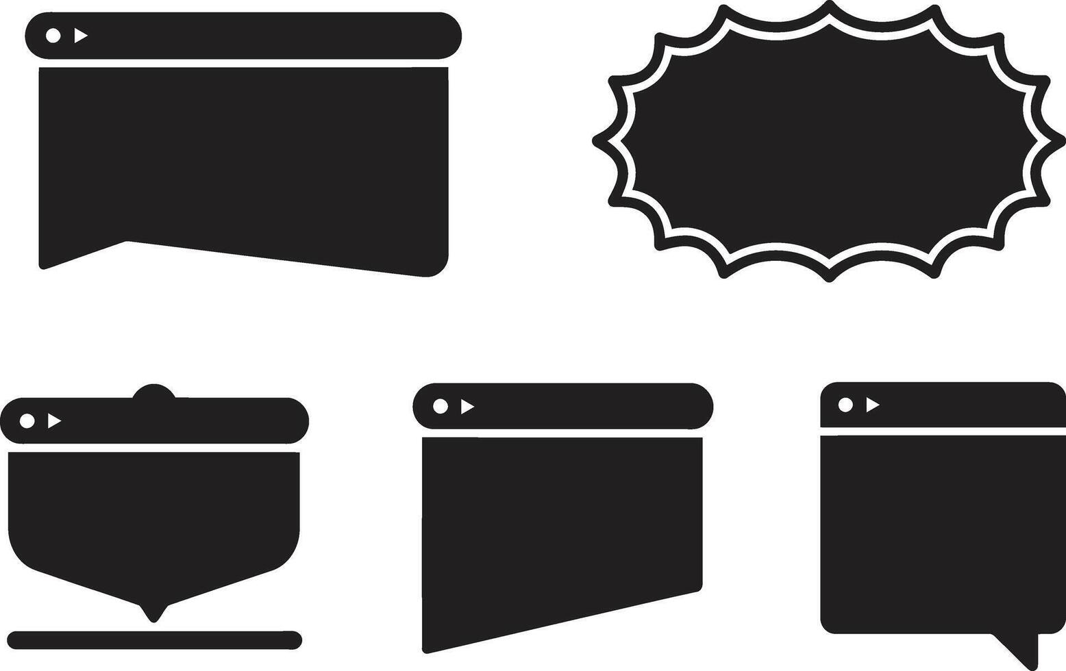 Versatile set of web browser and speech bubble interface icons for digital communication vector