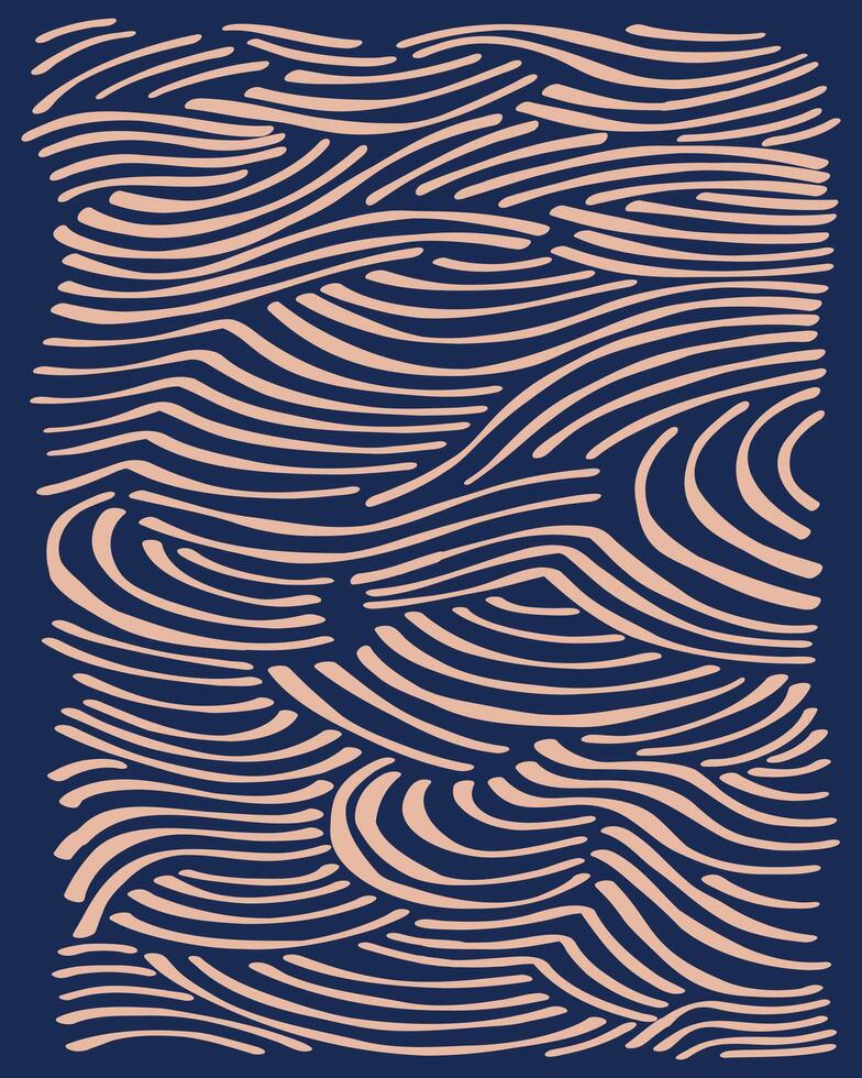 Abstract wavy line organic nature pattern background texture overlay layout banner print art editable vector