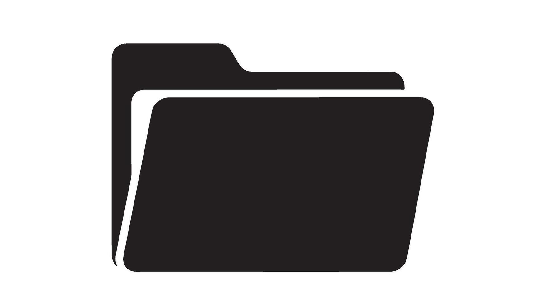 Simple black icon of an open folder vector