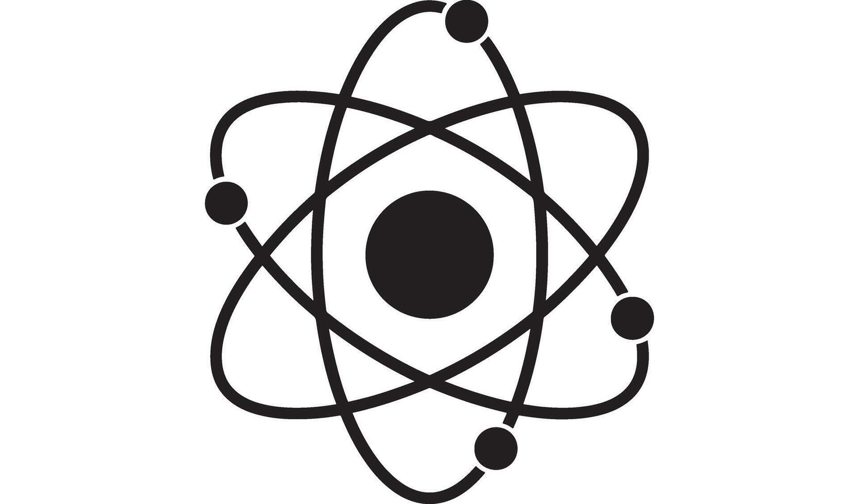 Stylized atom symbol with electrons orbiting nucleus vector