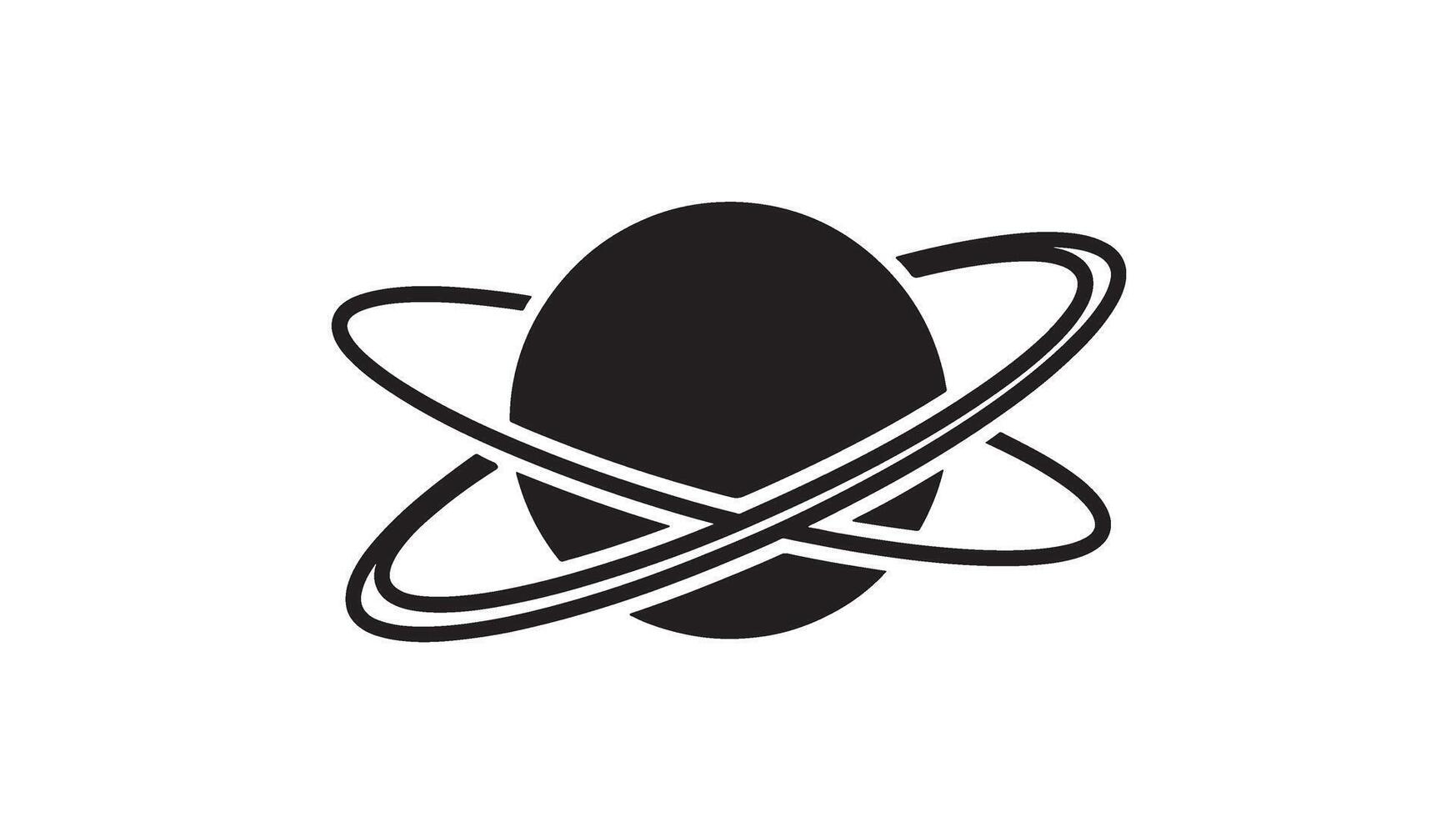 Stylized atom icon with orbiting electrons vector