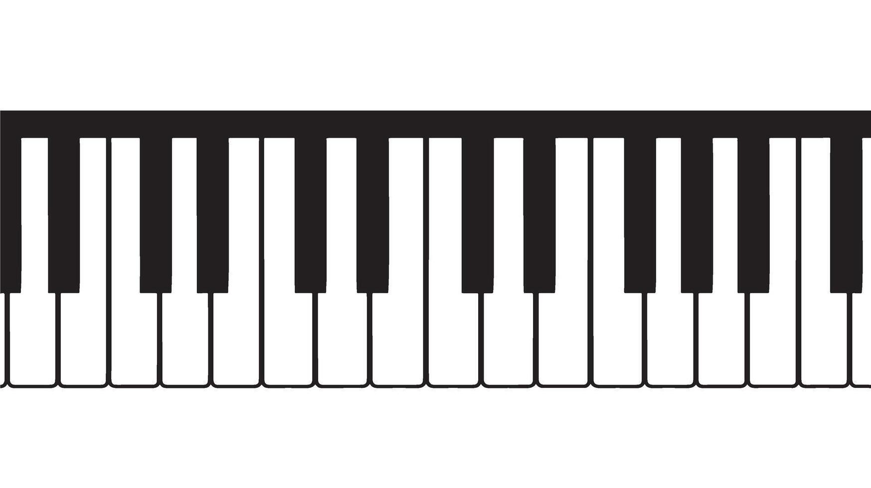 Close up view of piano keyboard keys on a white background vector