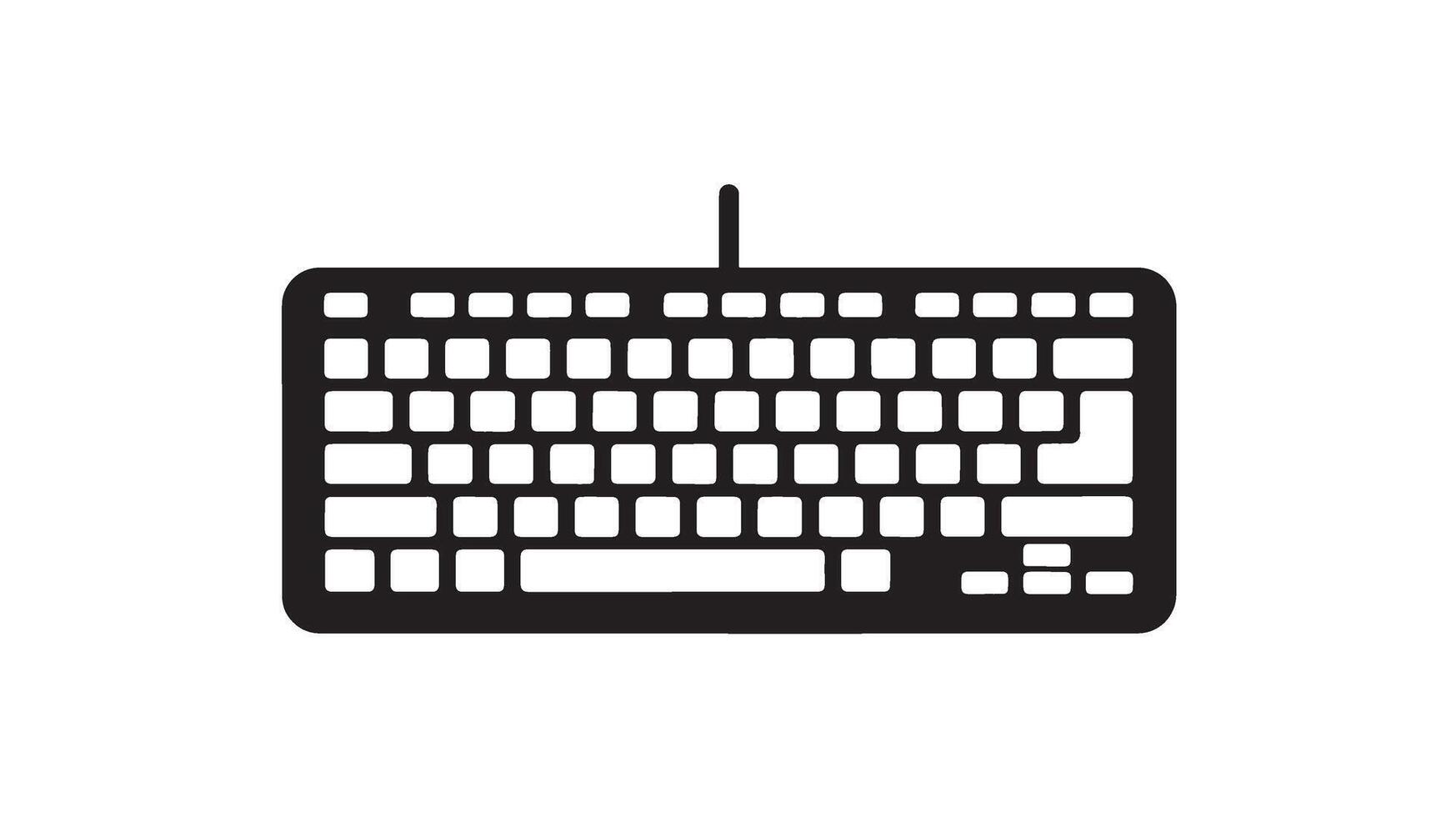 Simple black silhouette of a computer keyboard vector