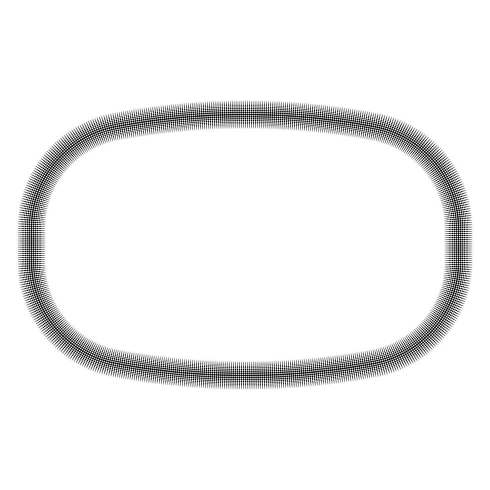 oval border design made with gradient black halftone dots vector